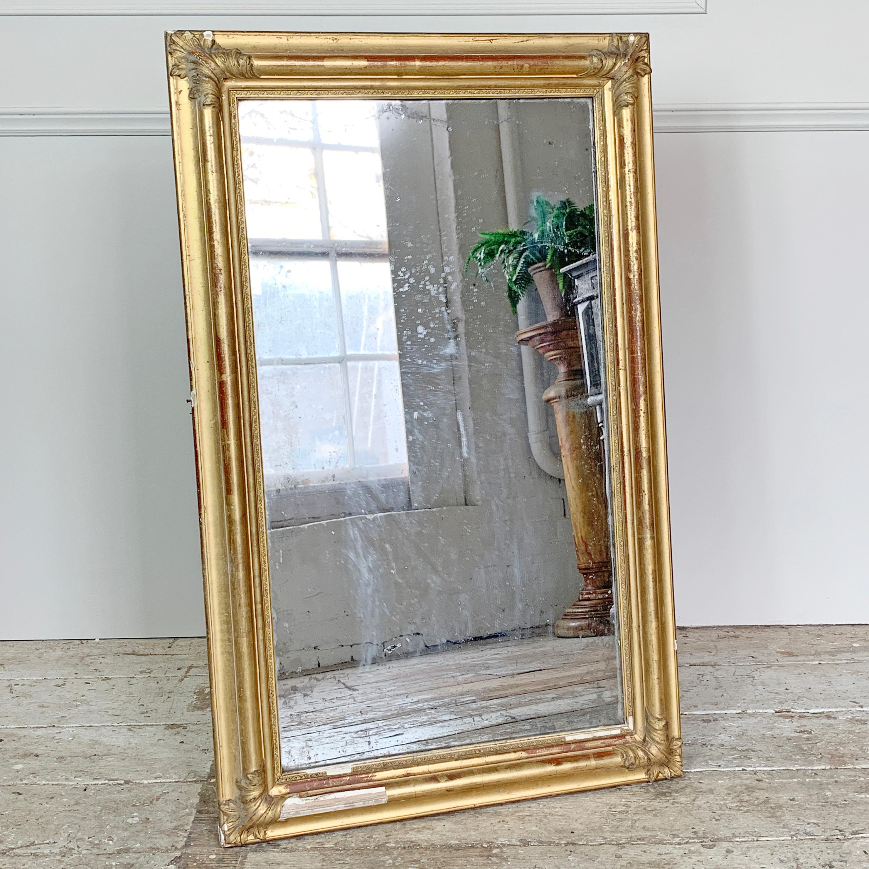 19th Century, Antique French Gold Mirror For Sale 1