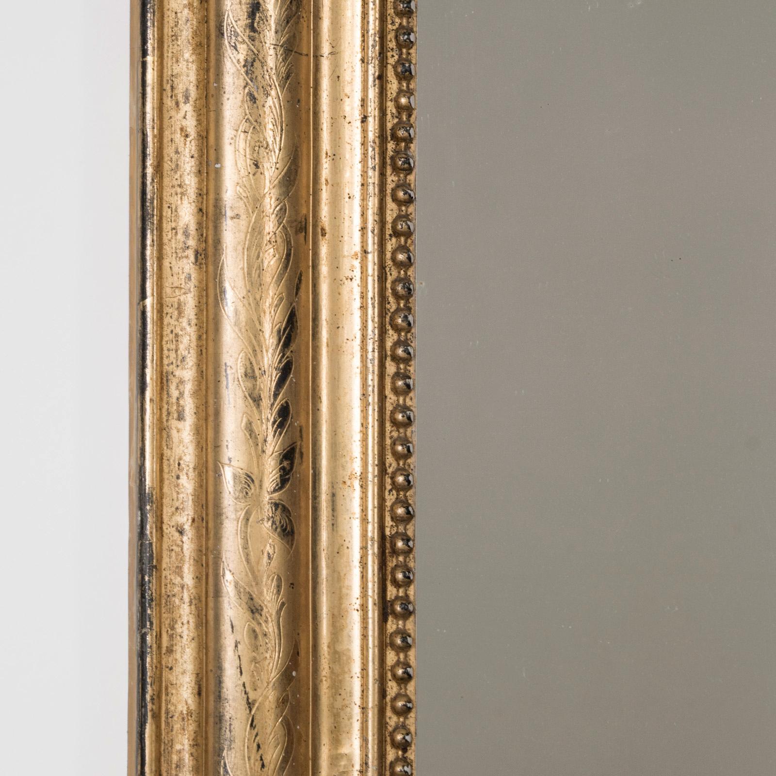 Doré Miroir Louis Philippe français ancien du 19ème siècle en or doré en vente