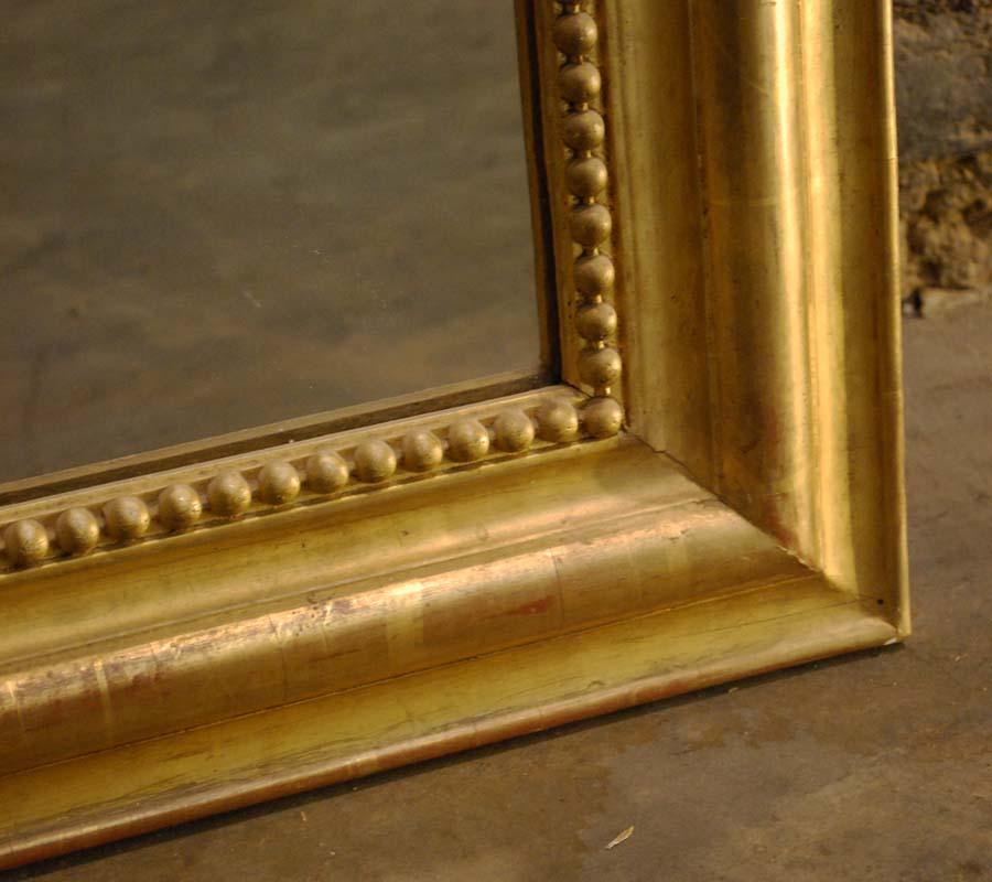 19th century antique French gold gilt Louis Philippe mirror with crest 7