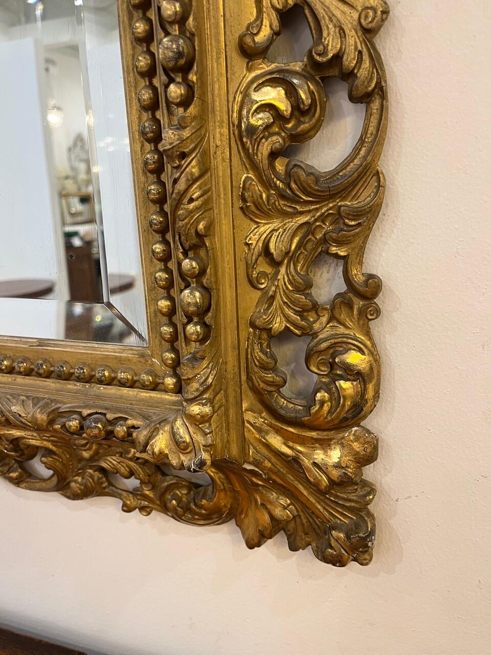 Français 19ème siècle Antique French Gold Gilt Mirror en vente