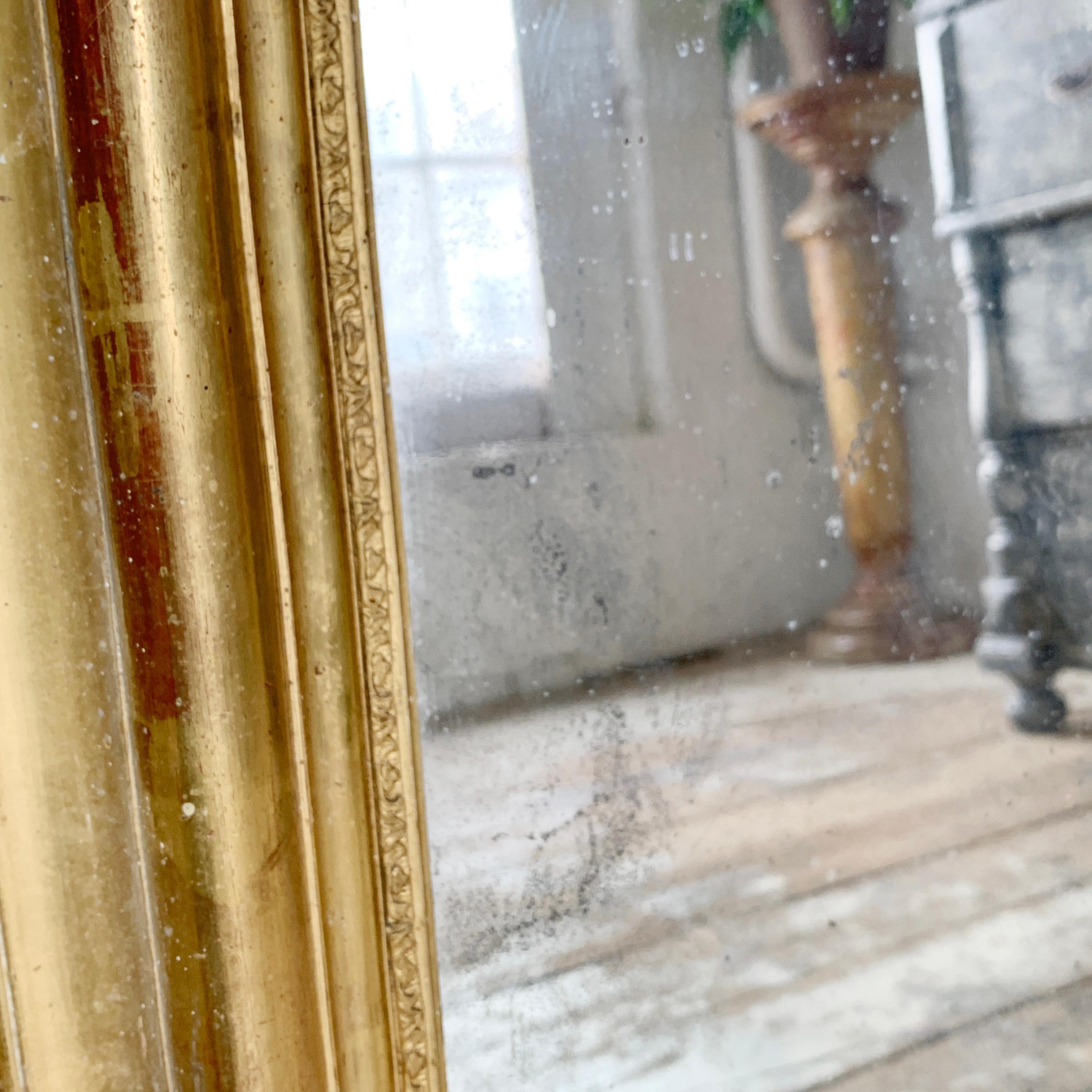 19th Century, Antique French Gold Mirror For Sale 2