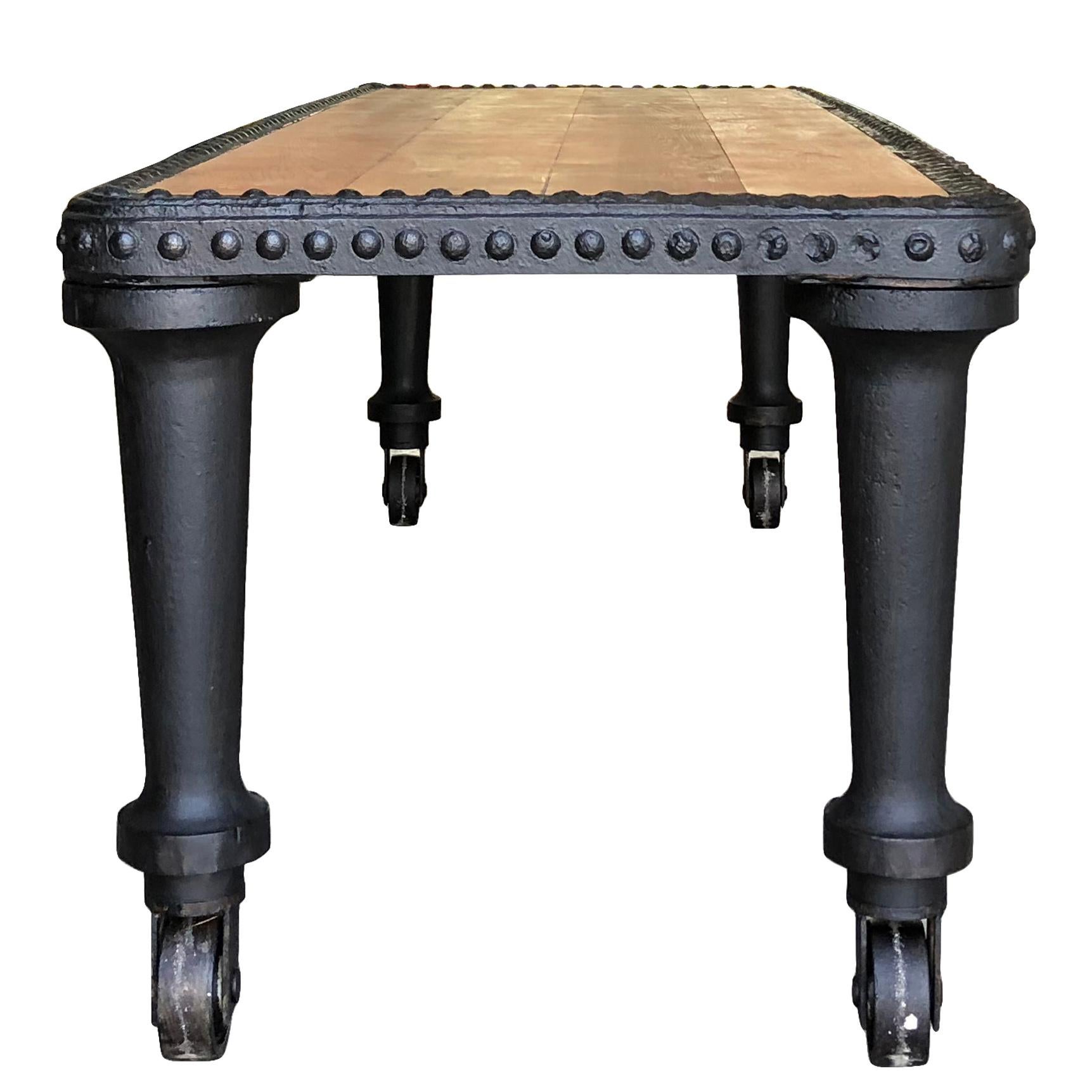19th Century Antique French Industrial Table In Good Condition In West Palm Beach, FL