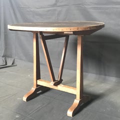19th Century Antique French Leather Top Wine Tasting and Dining Table