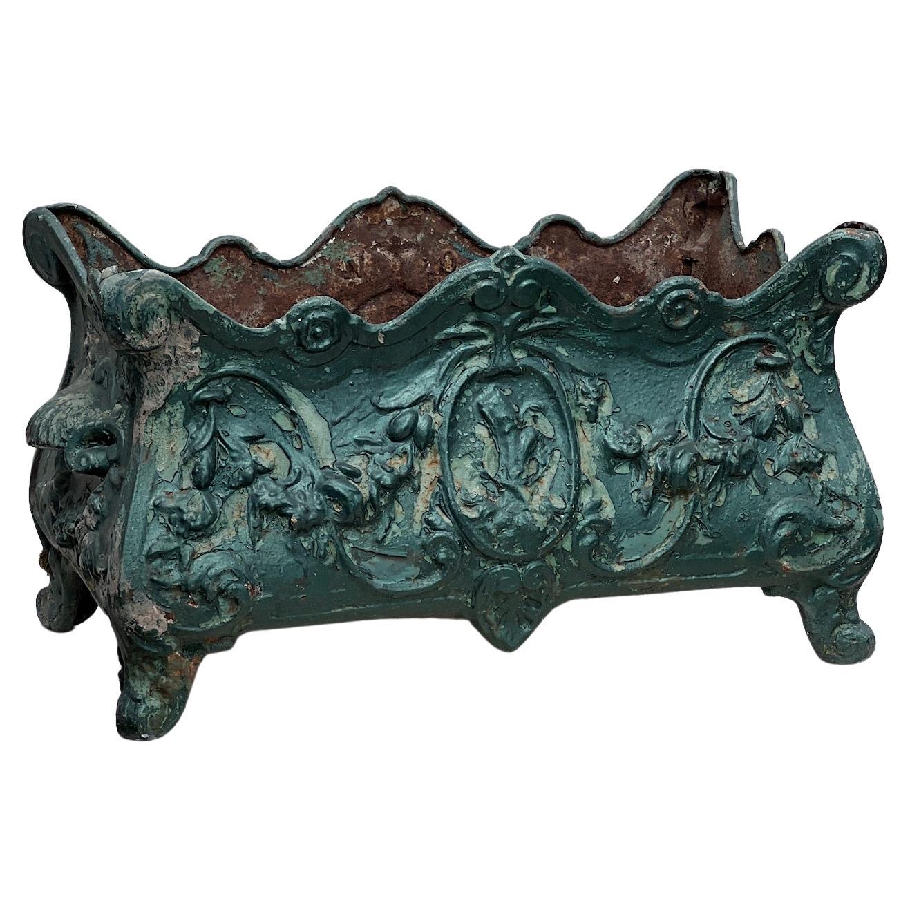 19th Century Antique French Louis Philippe Style Cast Iron Jardiniere Planter  For Sale
