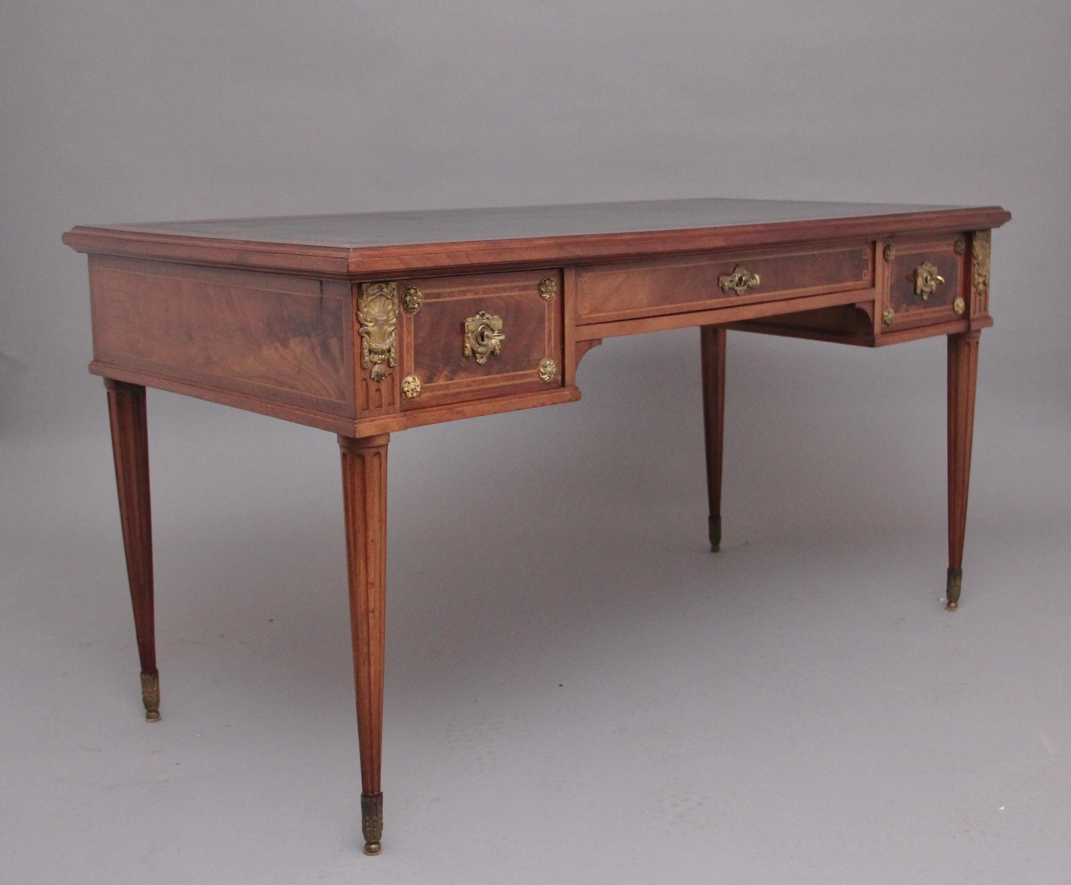 19th Century Antique French Mahogany Desk For Sale 11