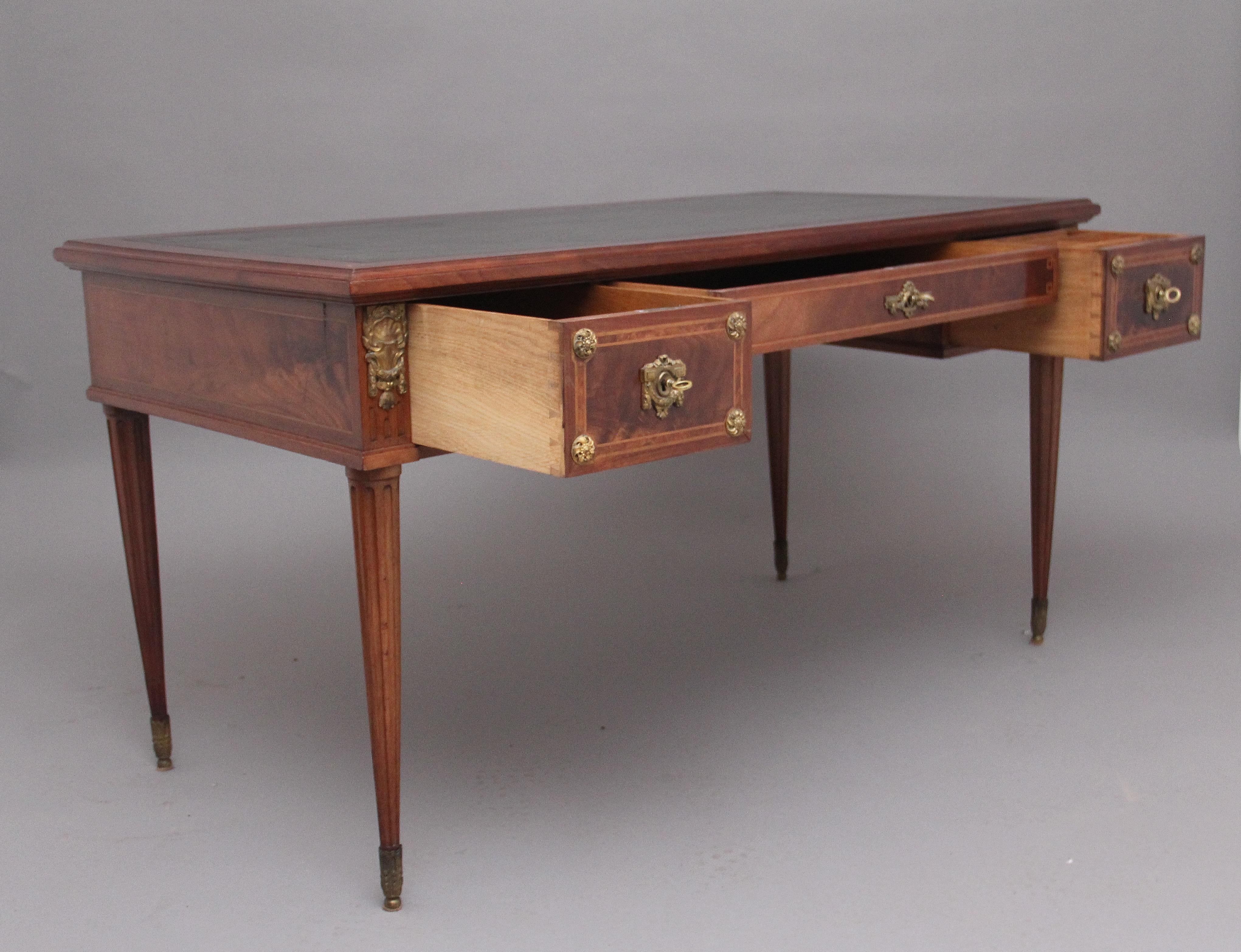 19th Century Antique French Mahogany Desk For Sale 12