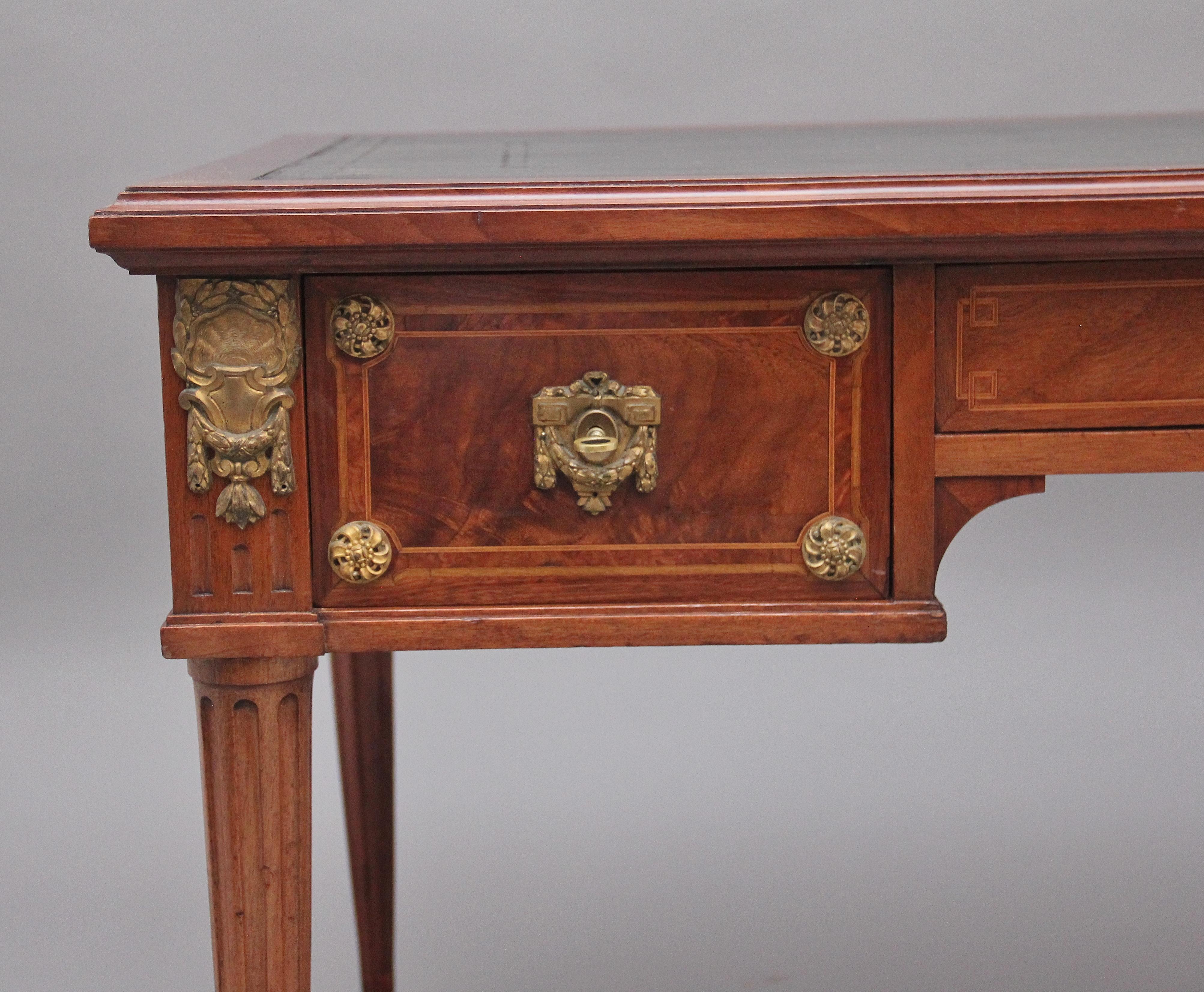 19th Century Antique French Mahogany Desk In Good Condition For Sale In Martlesham, GB