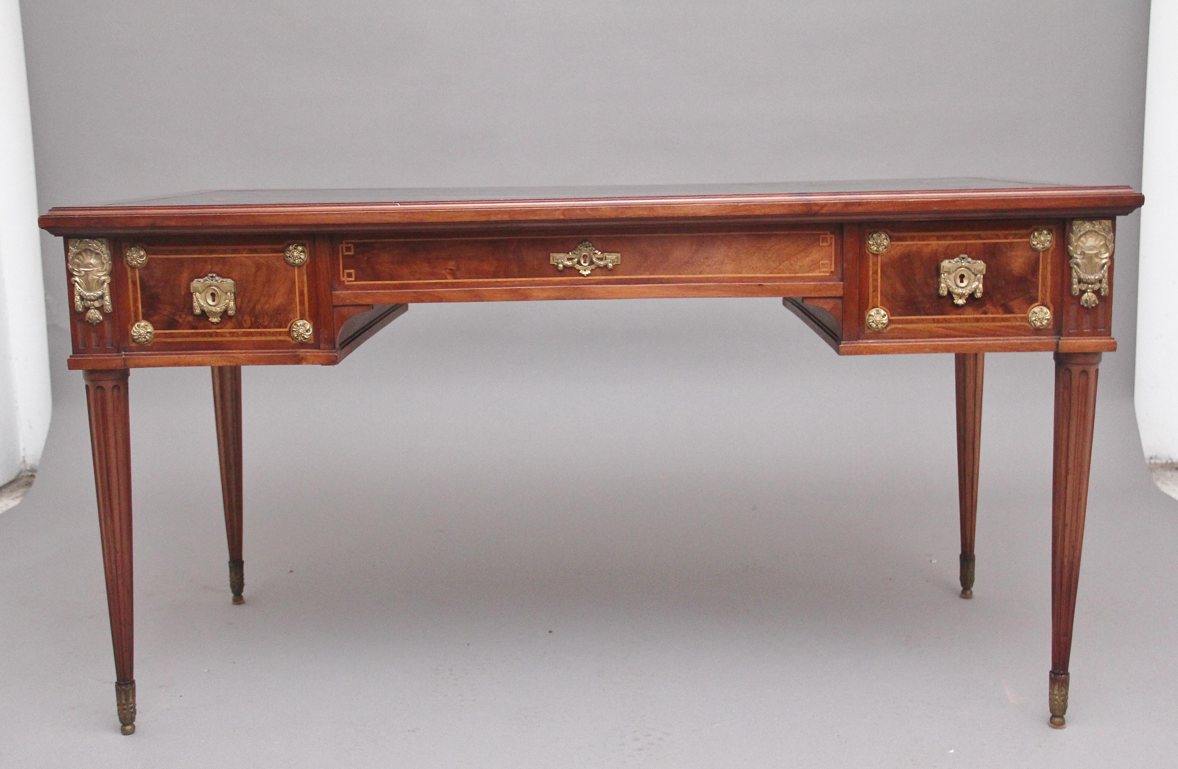 19th Century Antique French Mahogany Desk For Sale 1