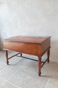 19th Century Antique French Mahogany Wooden Childrens Lift Top Writing Desk