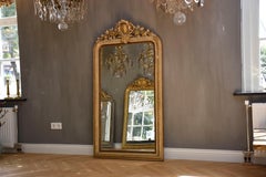 19th century antique French mirror with a crest