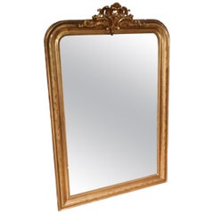 19th Century Antique French Mirror with Crown