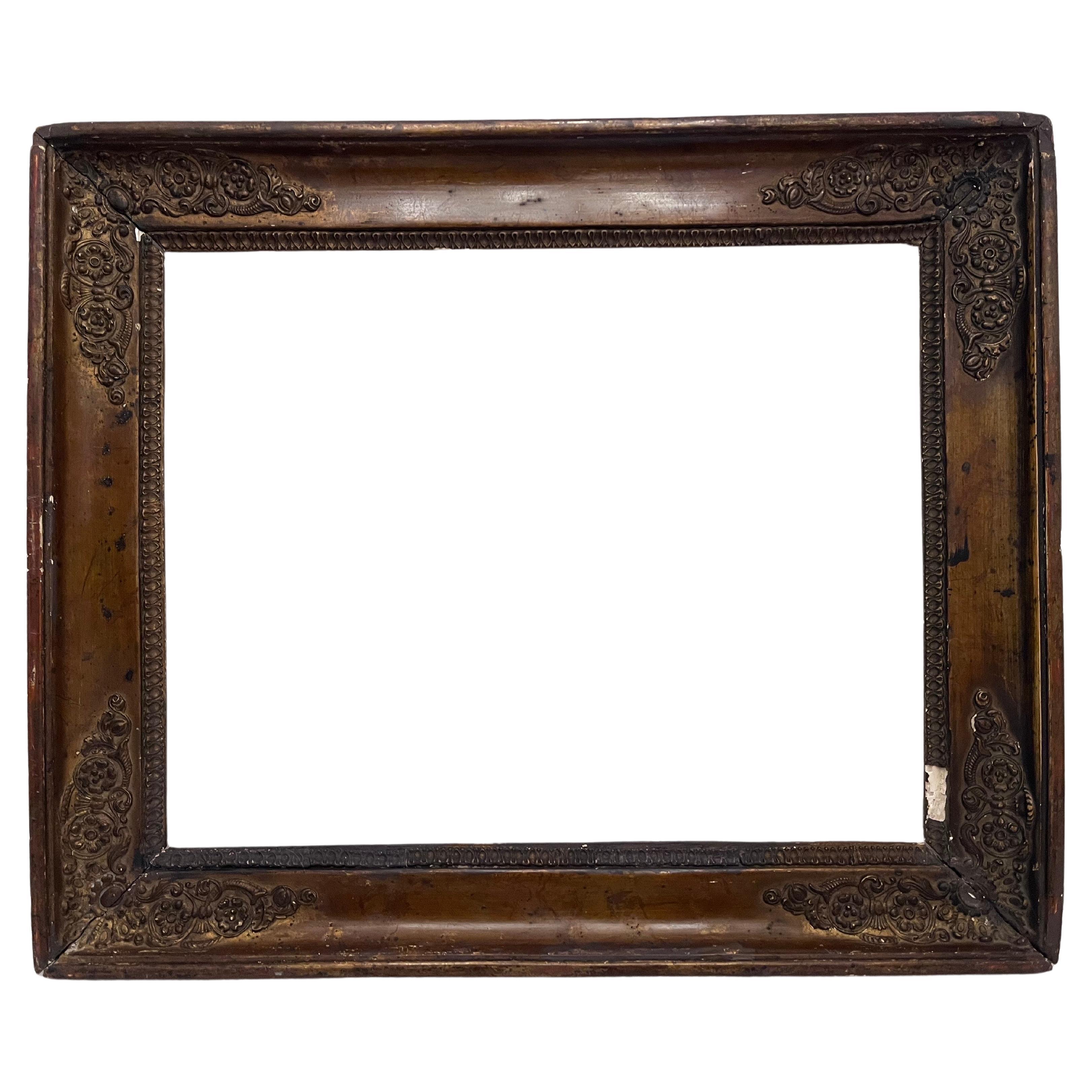 19th Century Antique French Neoclassical Style Drawing Picture Frame 15 x 12 For Sale