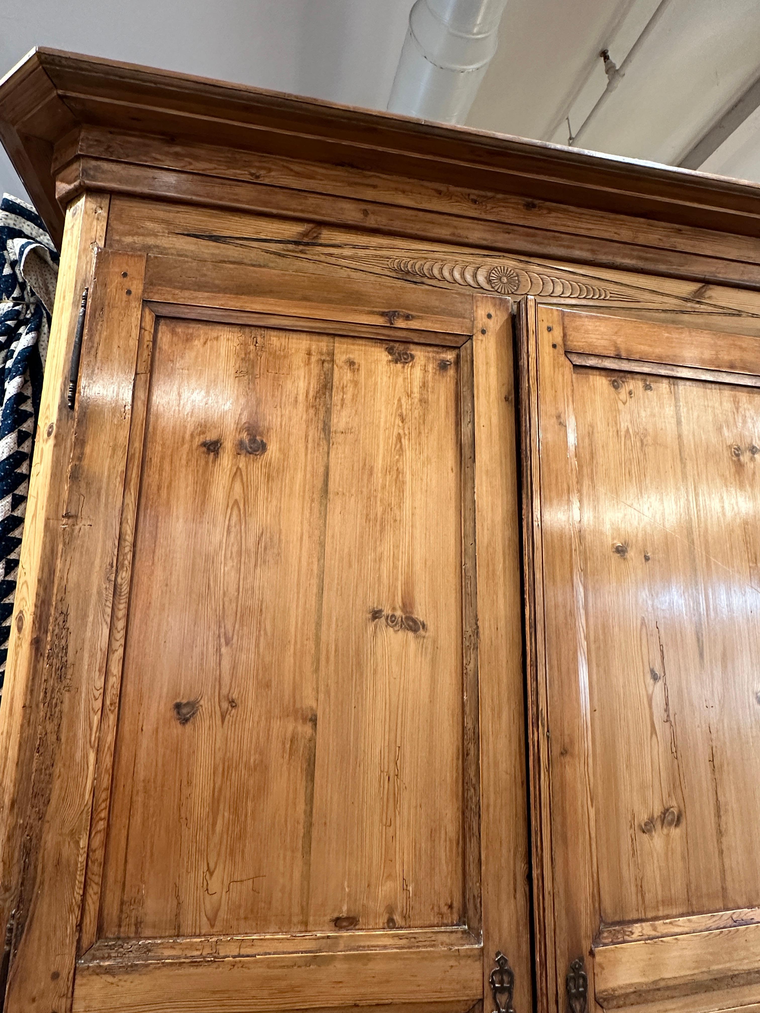 Antique Pine Armoire, 19th Century French For Sale 1