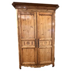 Antique Pine Armoire, 19th Century French