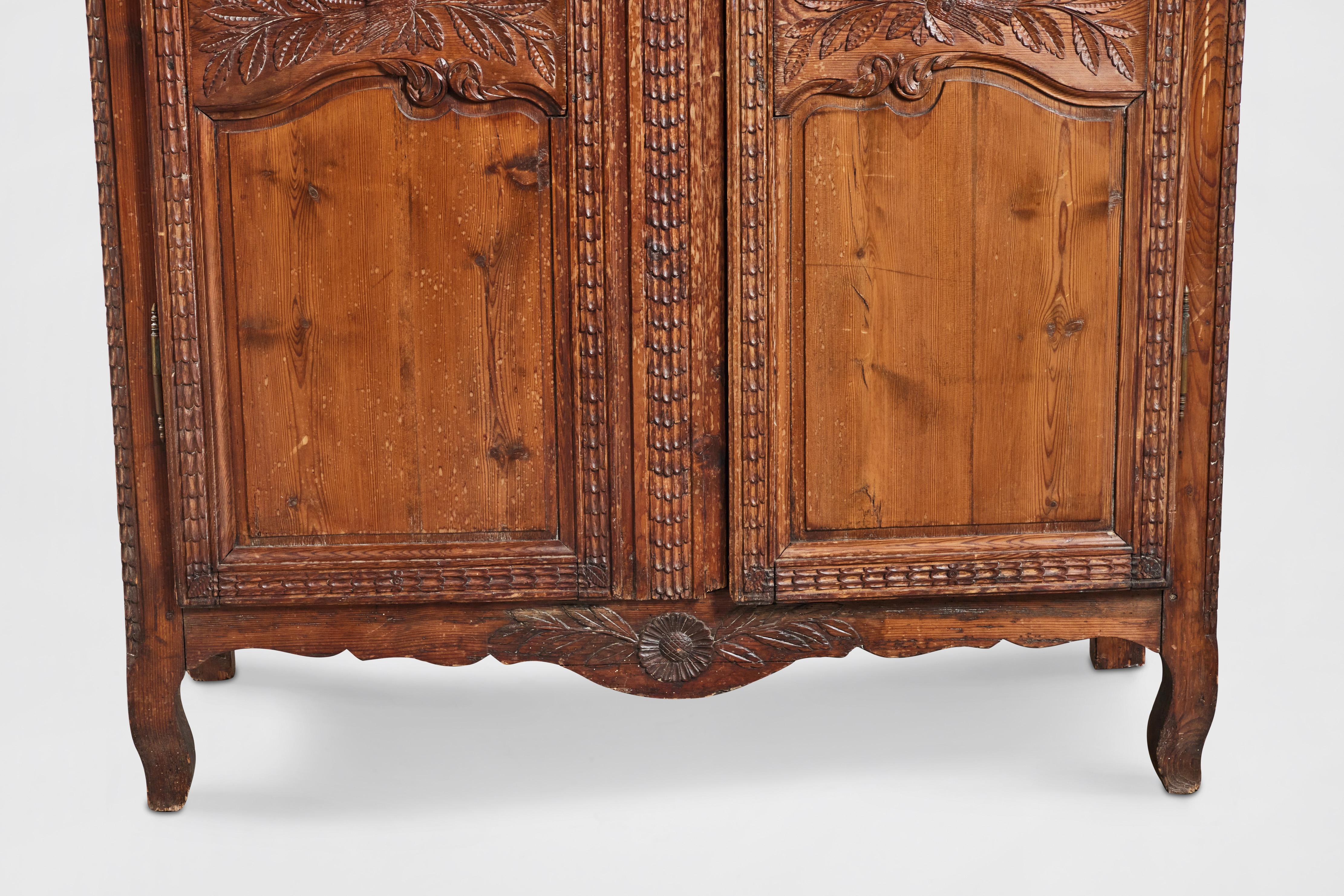 19th Century Antique French Provincial Carved Oak Armoire from Pierre Deux For Sale 6