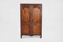 19th Century Antique French Provincial Carved Oak Armoire from Pierre Deux