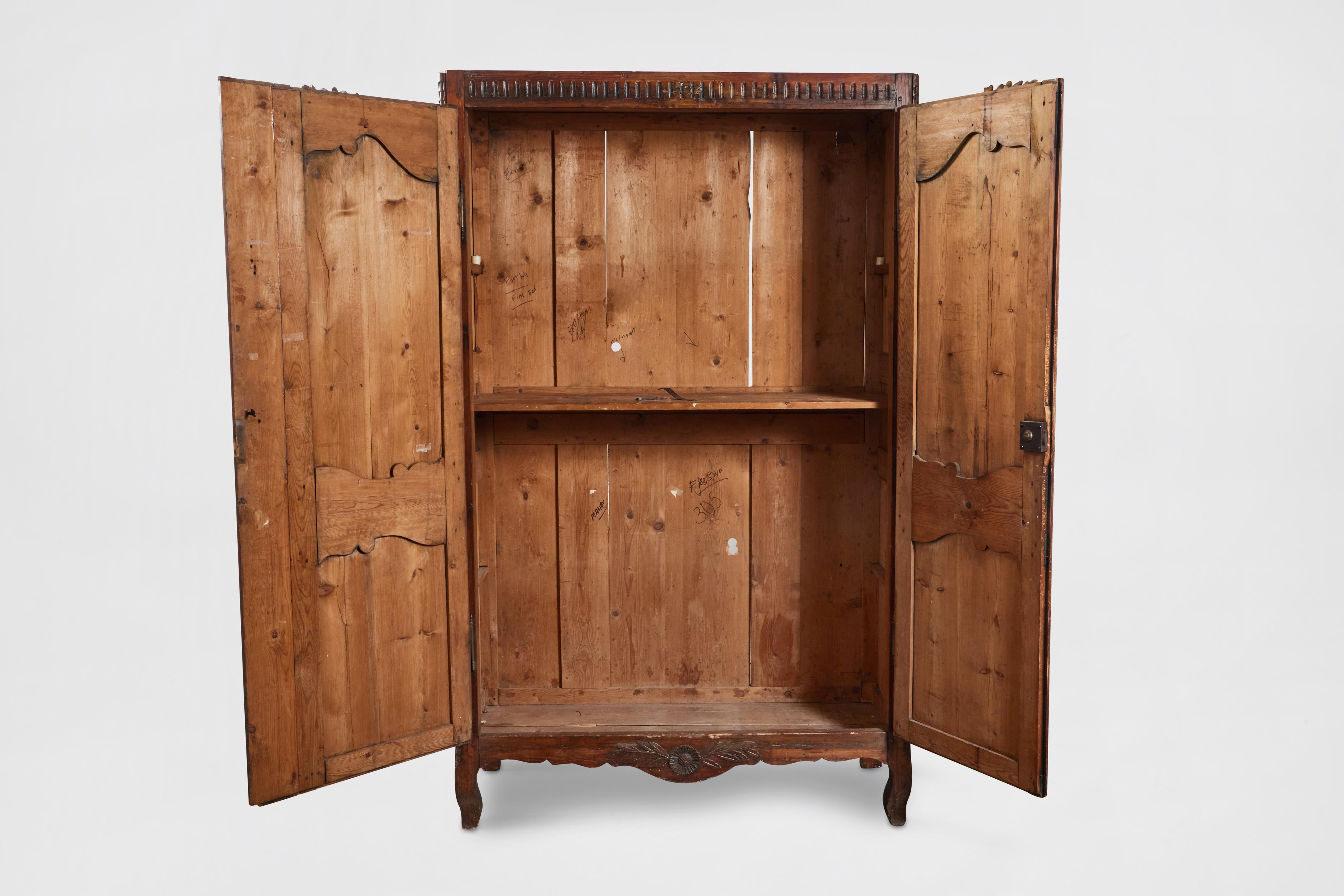19th Century Antique French Provincial Carved Oak Armoire from Pierre Deux For Sale 1