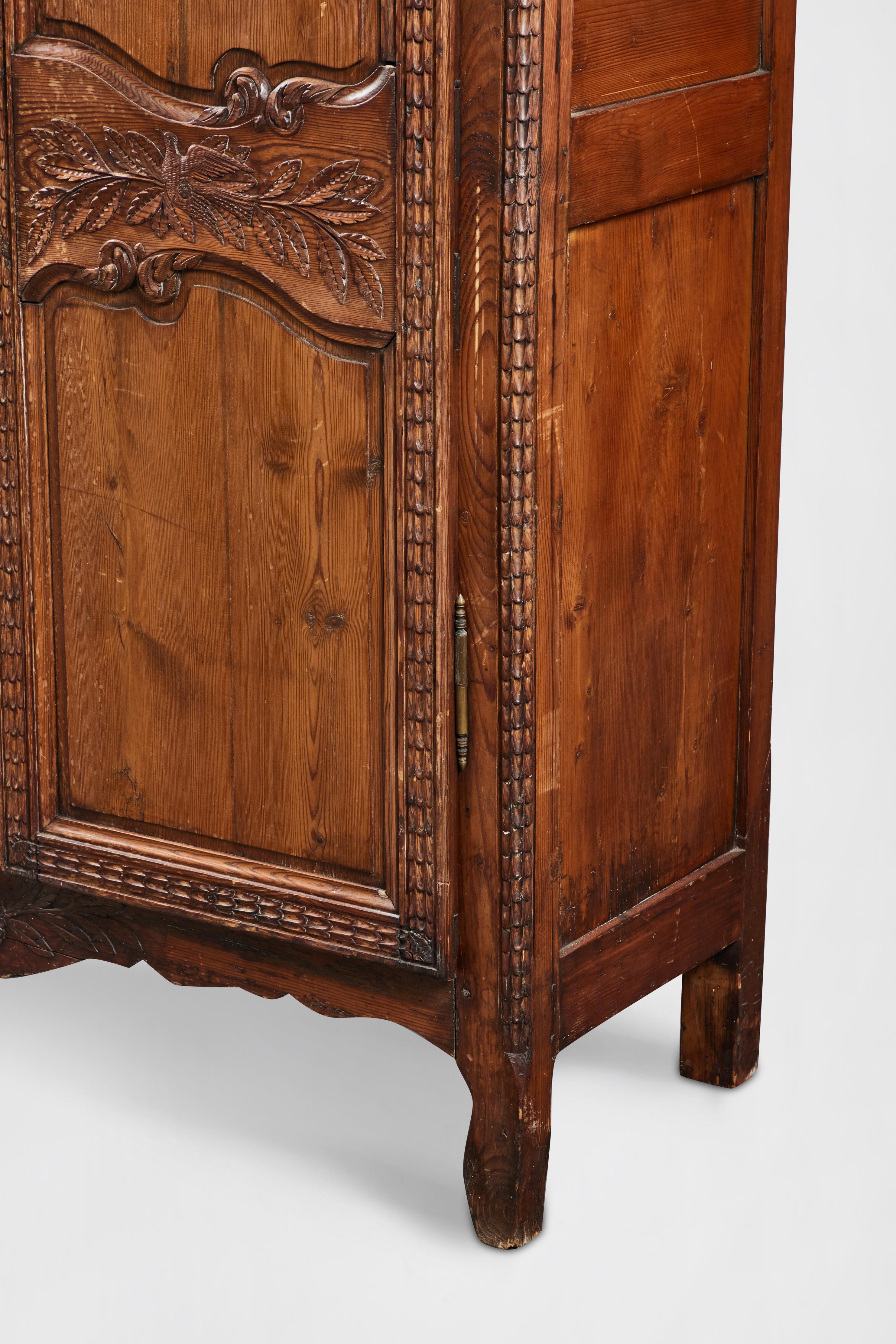 19th Century Antique French Provincial Carved Oak Armoire from Pierre Deux For Sale 3