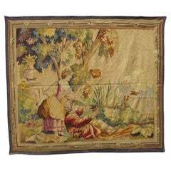 19th Century Antique French Tapestry 7'6" X 6'6"