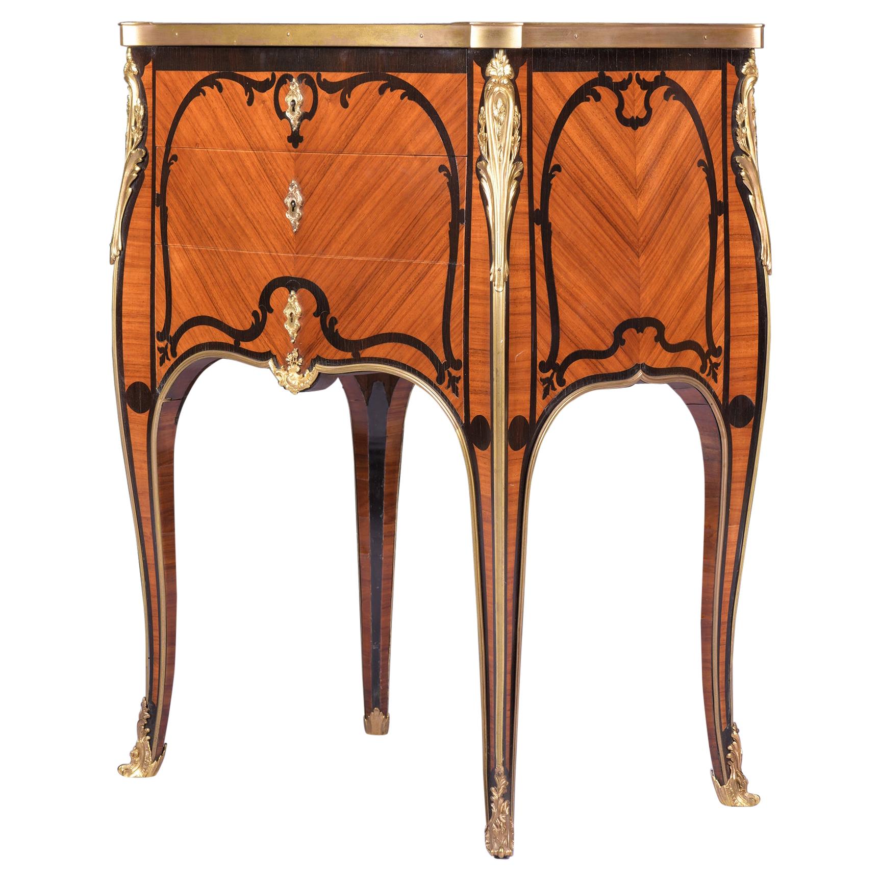 19th Century Antique French Tulipwood Commode