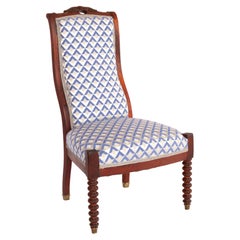 Chaise d'enfant Voltaire bleue et grise du 19e siècle, Antiquités françaises