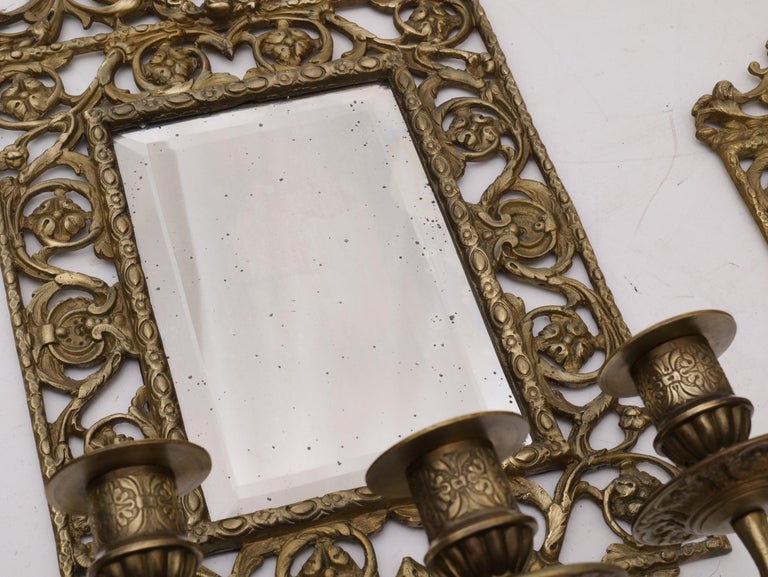 19th century antique french wall mirrors with candle holders and ...