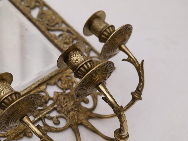 19th century antique french wall mirrors with candle holders and