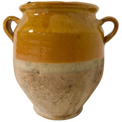 19th Century Antique French Yellow Glazed Confit Pot