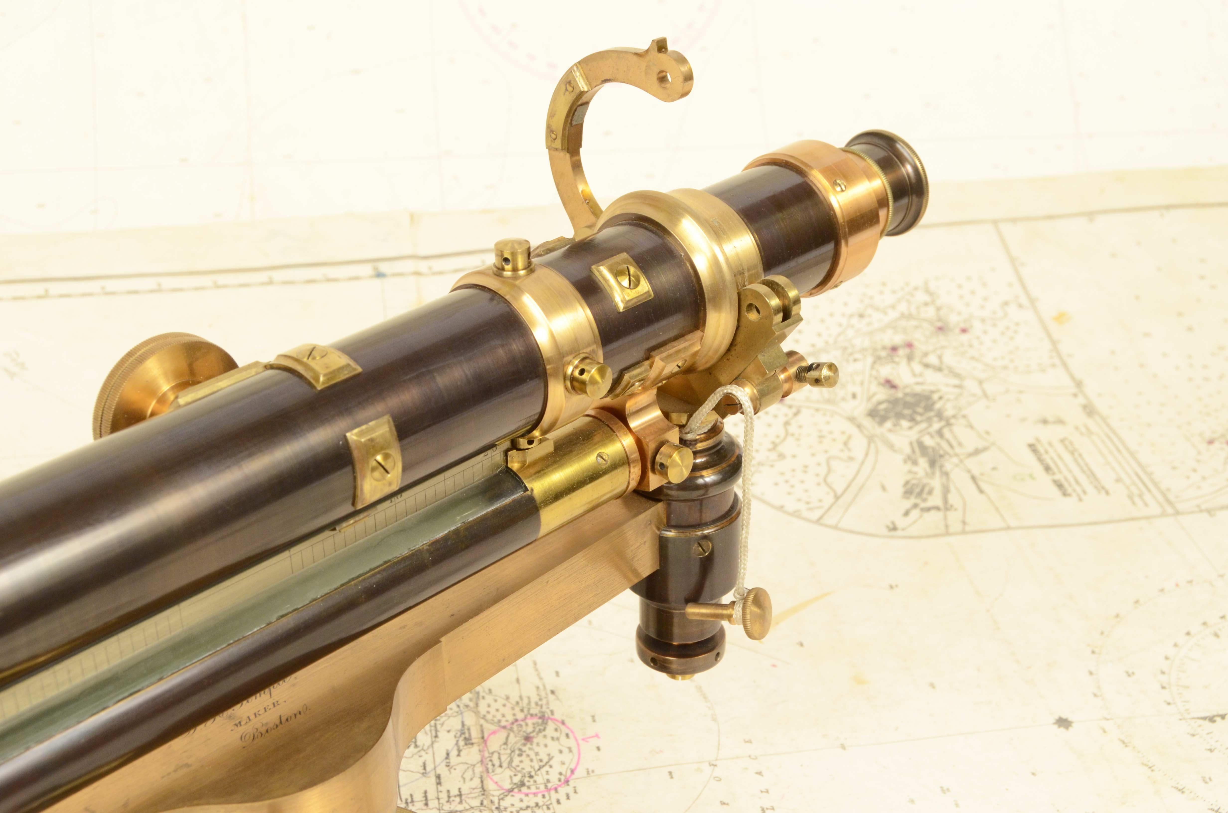 19th Century Antique Brass USA Surveyor Measurement Instrument F.H Temple Boston 6