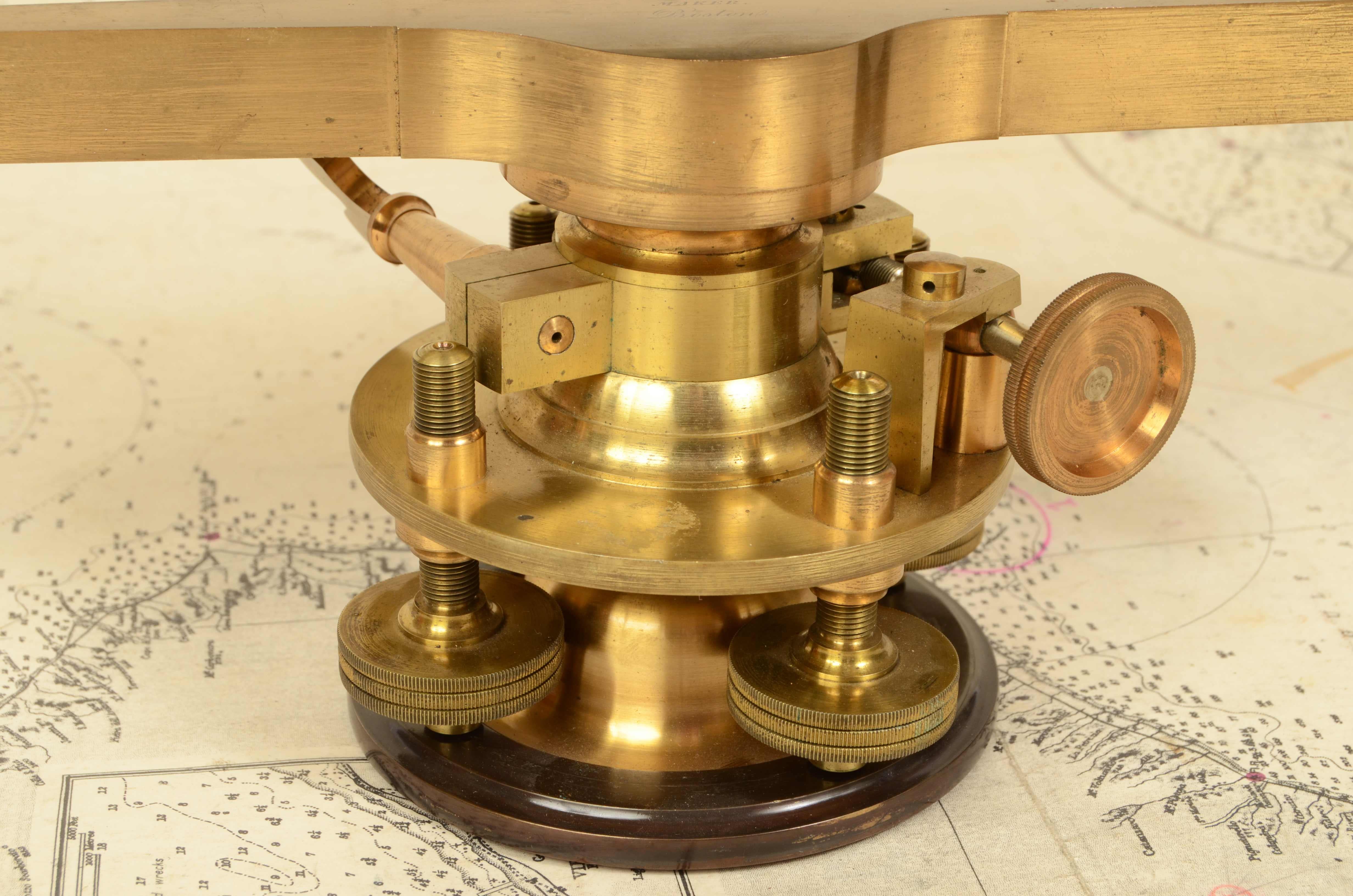 19th Century Antique Brass USA Surveyor Measurement Instrument F.H Temple Boston 2