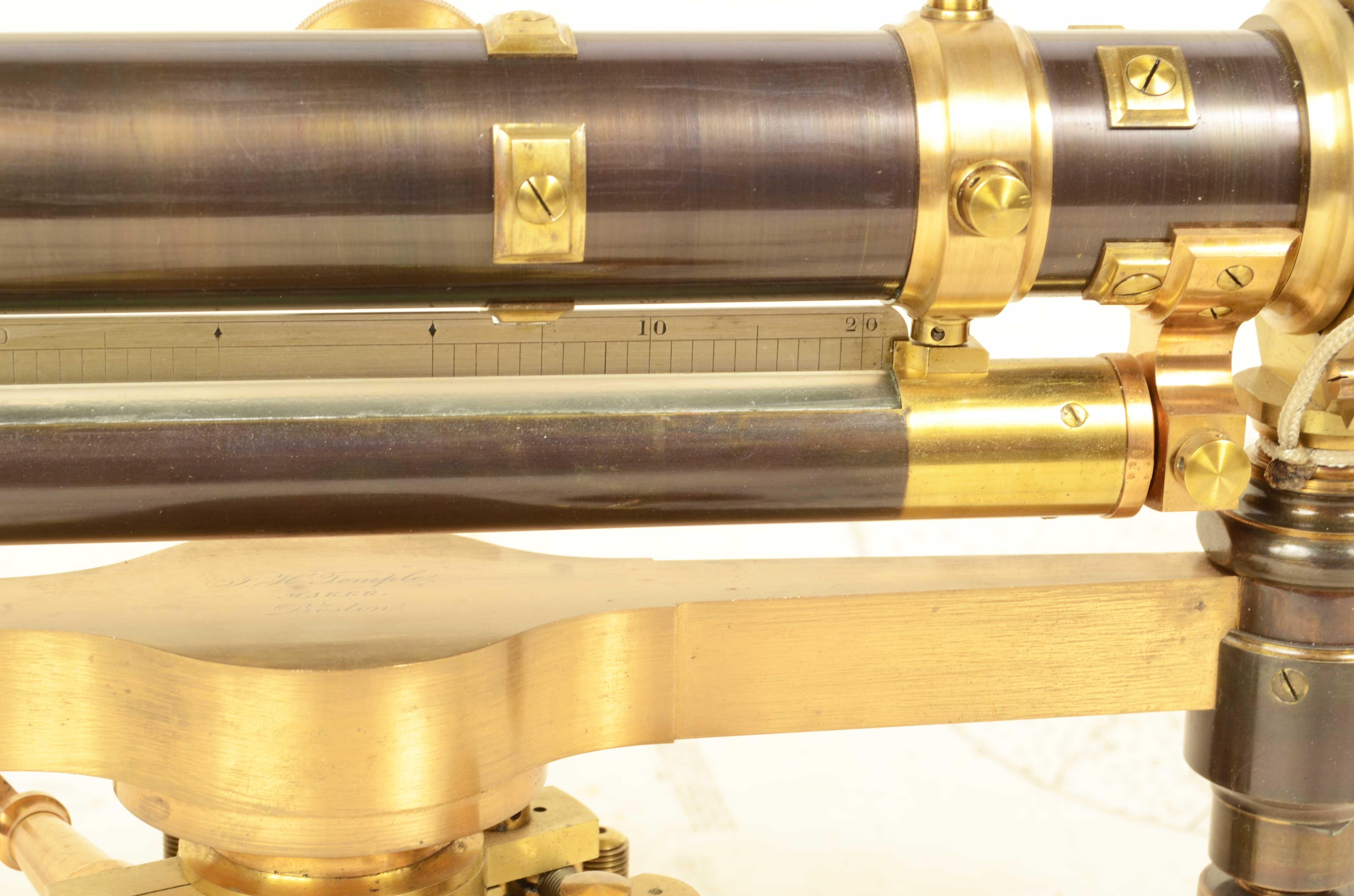 19th Century Antique Brass USA Surveyor Measurement Instrument F.H Temple Boston 3
