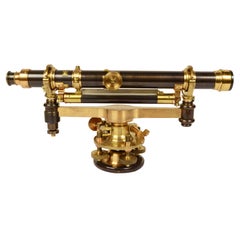 Instrument de mesure de l'arpenteur en laiton ancien du 19ème siècle, F.H Temple Boston, États-Unis