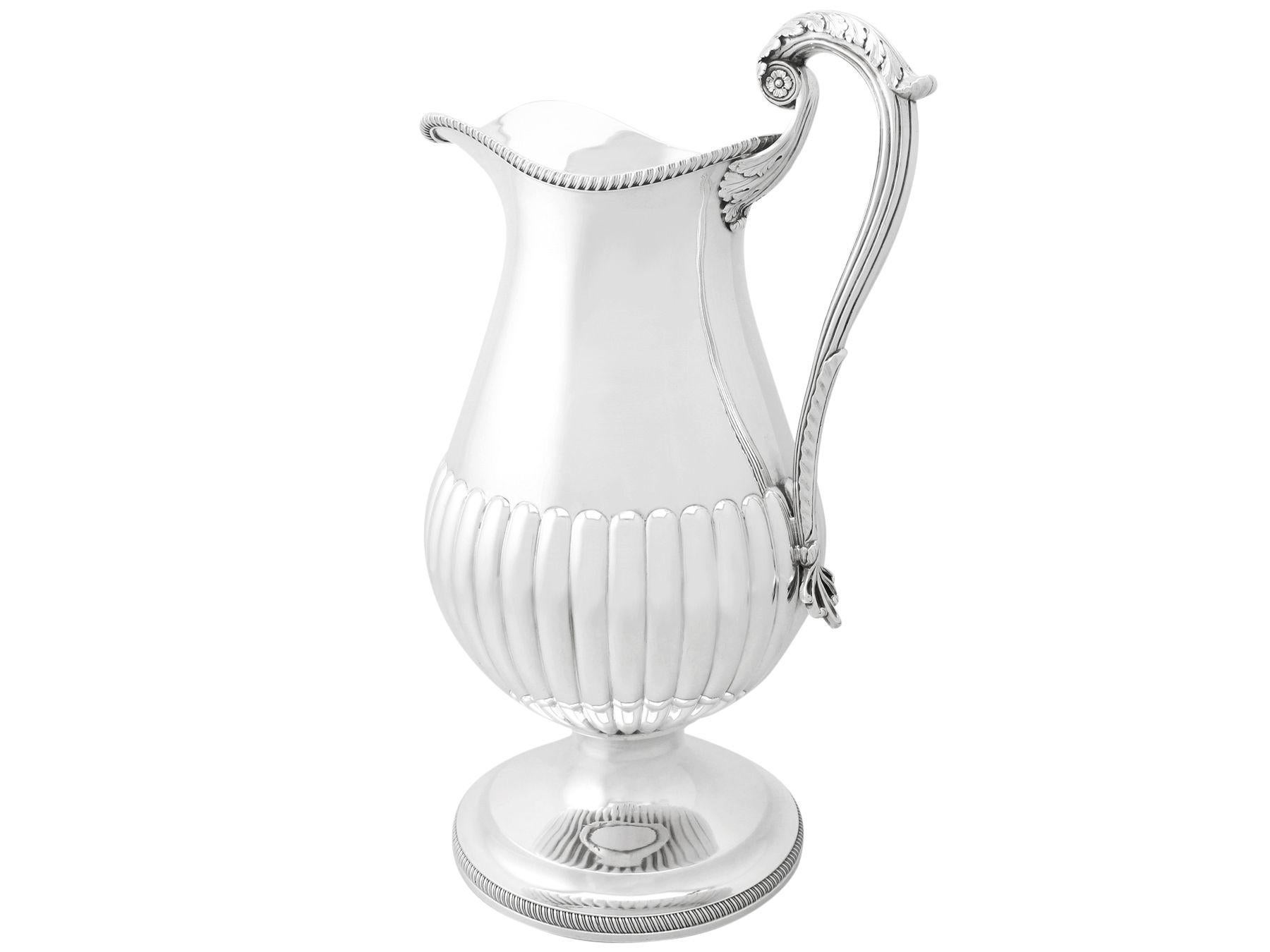 19th Century Antique George IV 1815 Sterling Silver Wine Ewer or Flagon In Excellent Condition For Sale In Jesmond, Newcastle Upon Tyne