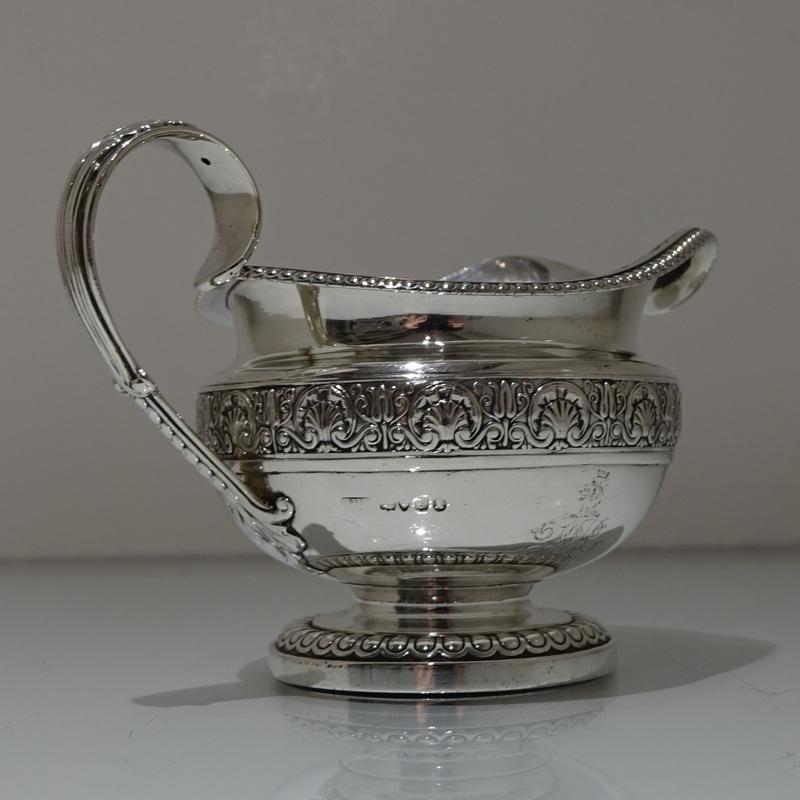 Early 19th Century 19th Century Antique George IV Sterling Silver Cream Jug London 1822 Phi Rundell