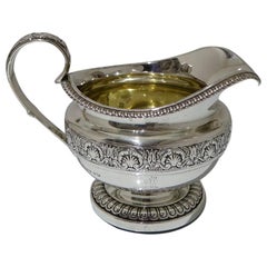 19th Century Antique George IV Sterling Silver Cream Jug London 1822 Phi Rundell