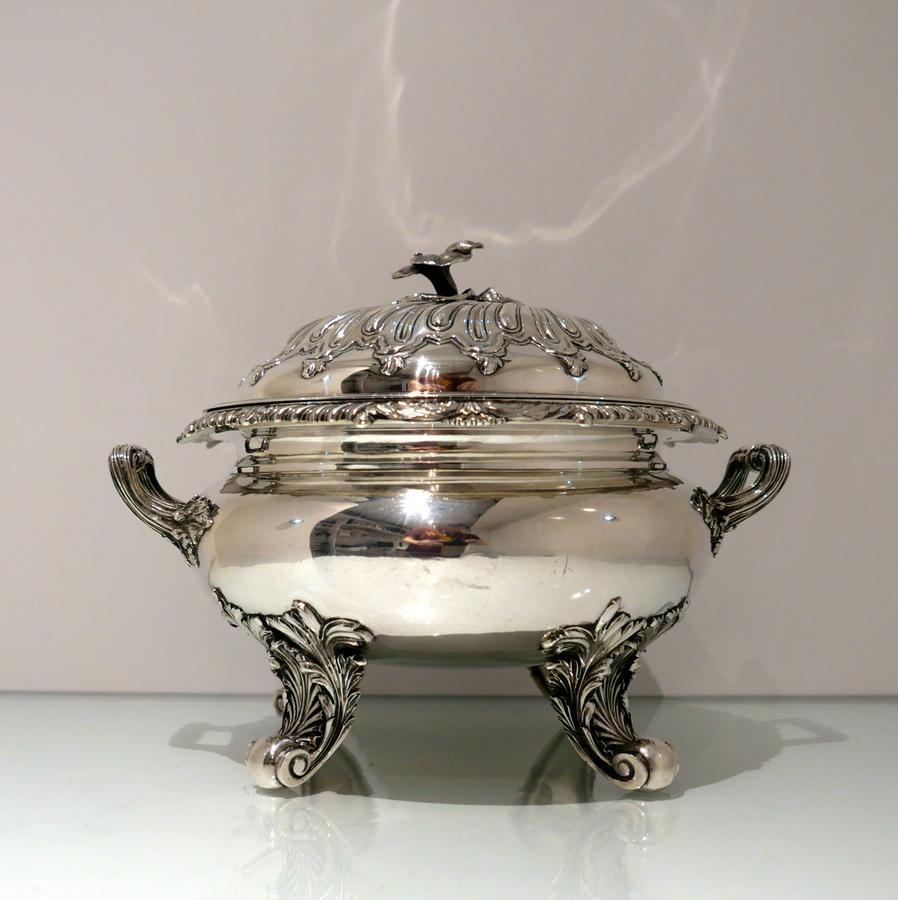 Regency 19th Century Antique George IV Sterling Silver Soup Tureen London 1829 R Sibley