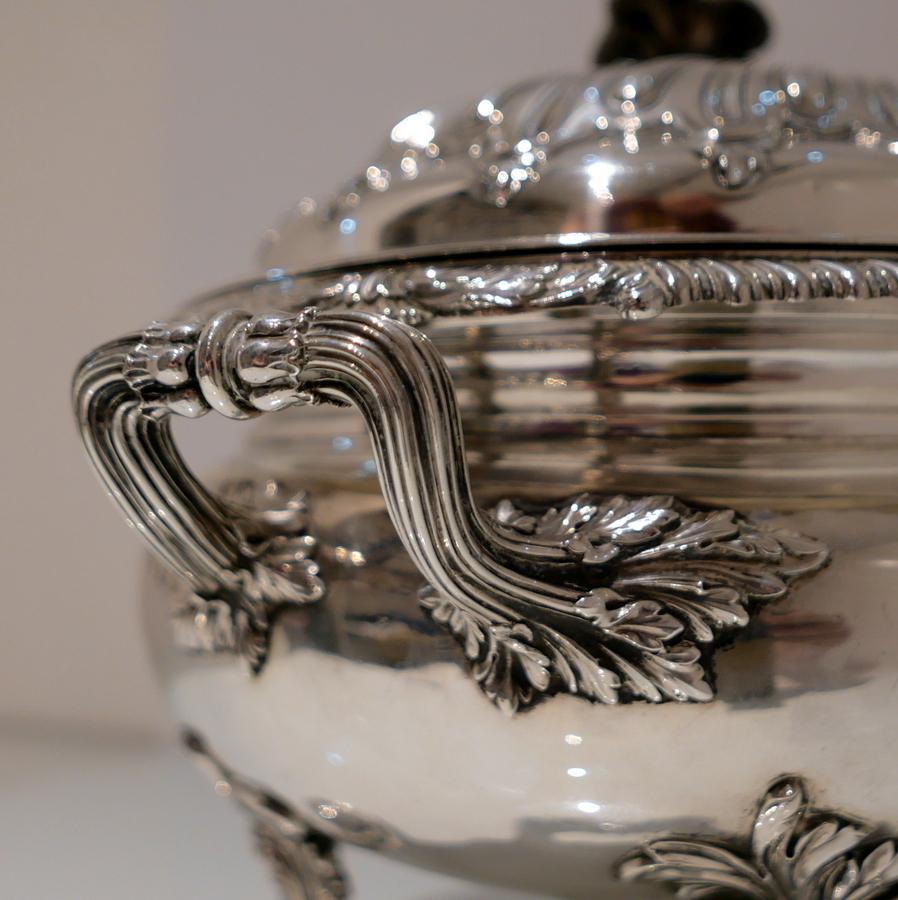 Early 19th Century 19th Century Antique George IV Sterling Silver Soup Tureen London 1829 R Sibley