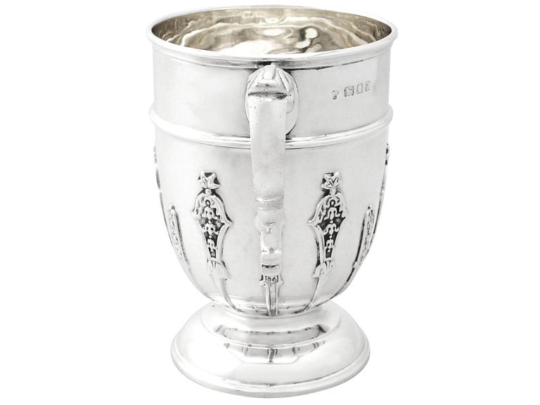 English 19th Century Antique George V Sterling Silver Pint Mug 1920 For Sale