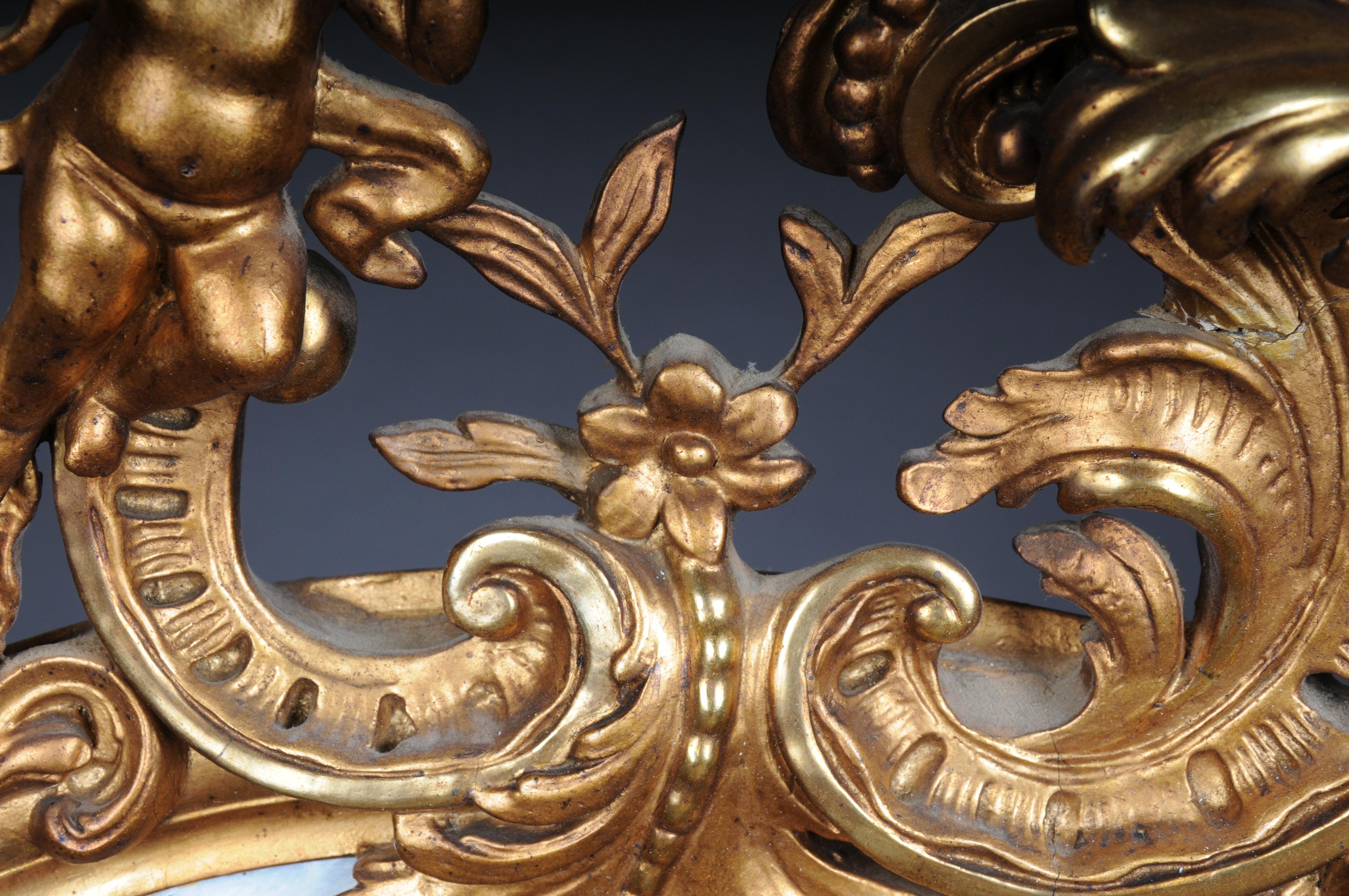 19ème siècle Antique miroir mural doré Rococo en vente 7