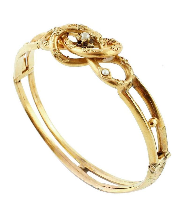 Retro 19th Century Antique Gold Bangle Bracelet
