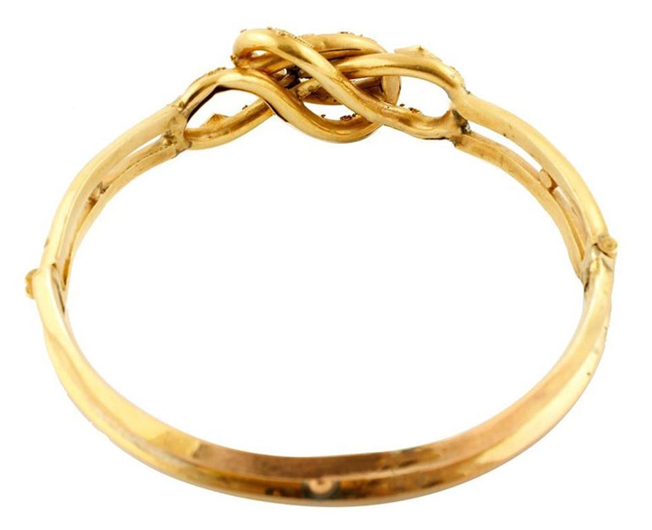 19th Century Antique Gold Bangle Bracelet In Good Condition In Marcianise, Marcianise (CE)