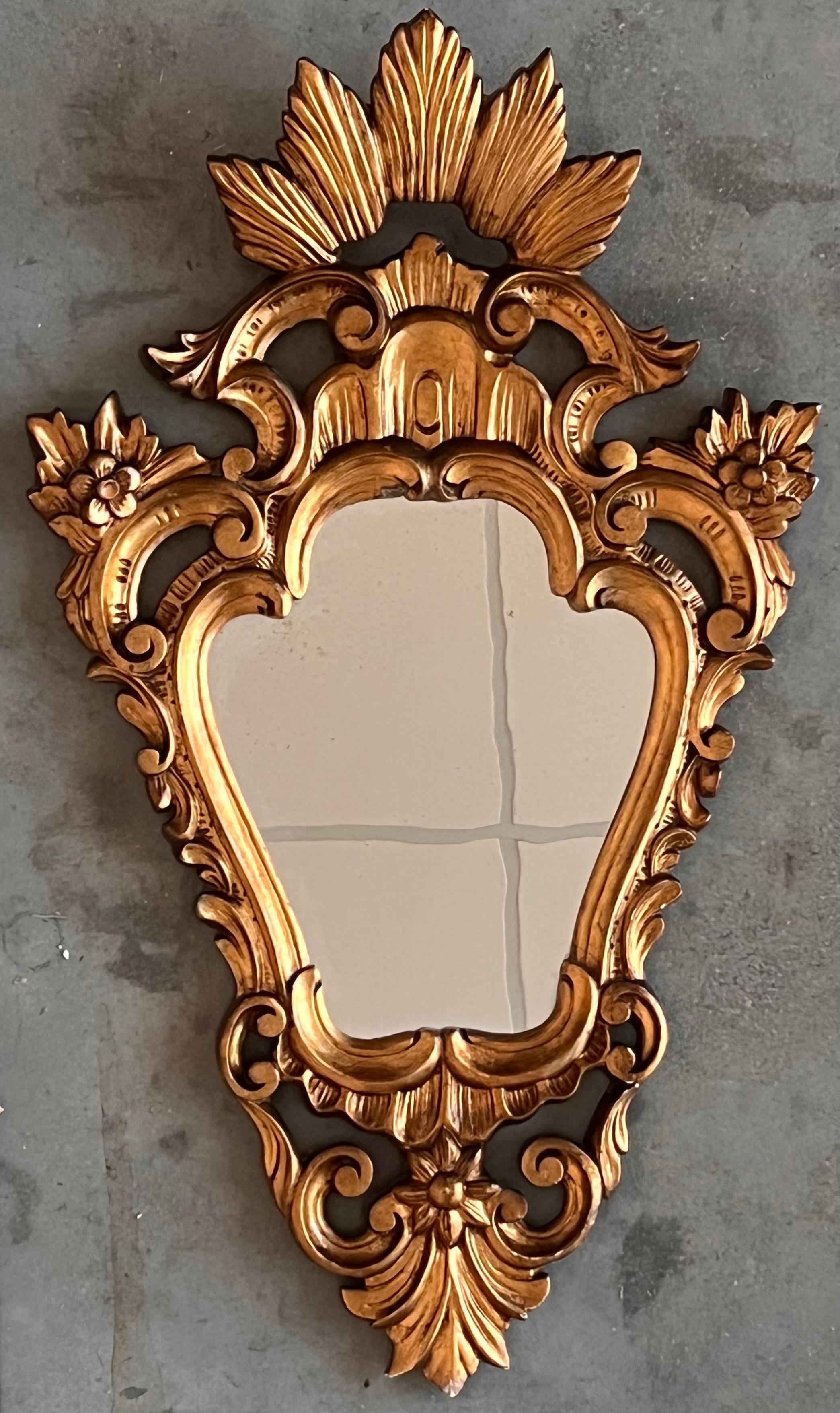 Antique cornucopia mirrors. 
By unknown manufacturer from France, circa S.XIX.  In original condition, with minor wear consistent with age and use, preserving a beautiful patina.