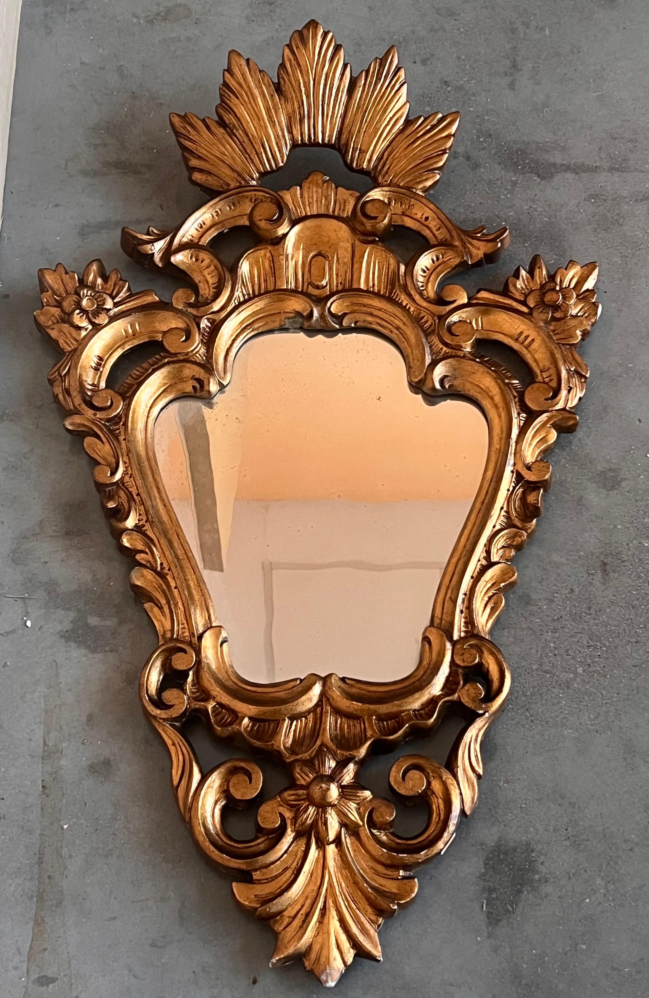 Neoclassical 19th Century Antique Gold Cornucopia Mirror For Sale