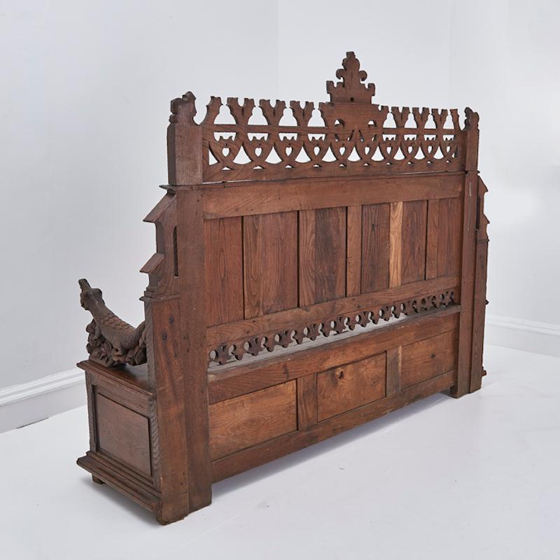 Gothique Banc d'église néo-gothique ancien du 19ème siècle en vente