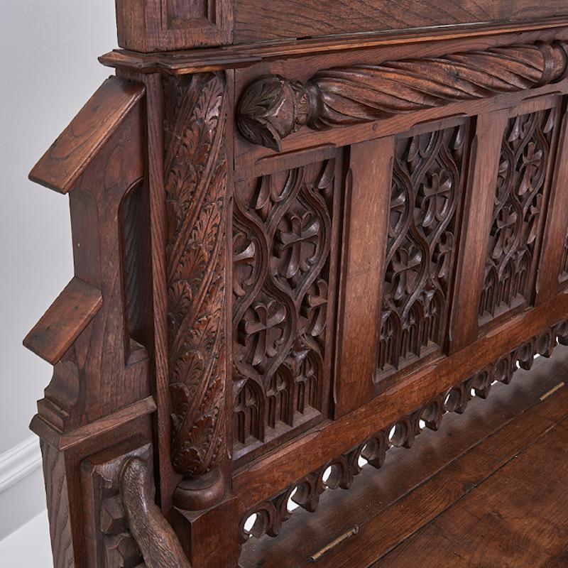 Européen Banc d'église néo-gothique ancien du 19ème siècle en vente