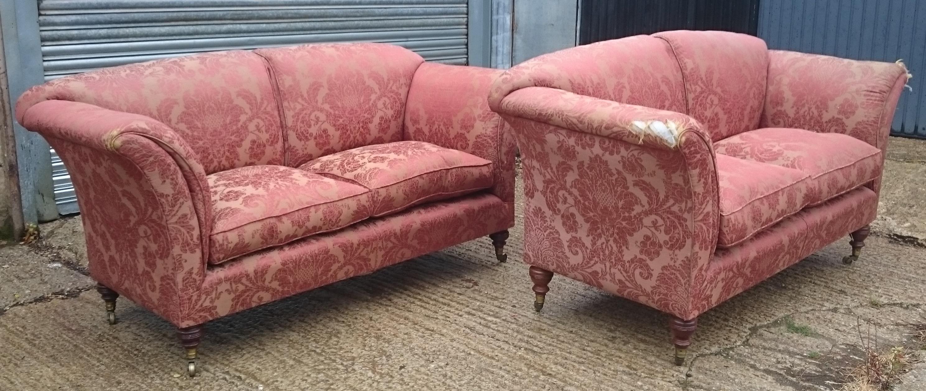 Victorian 19th Century Antique Grantley Sofa by Howard and Sons of London