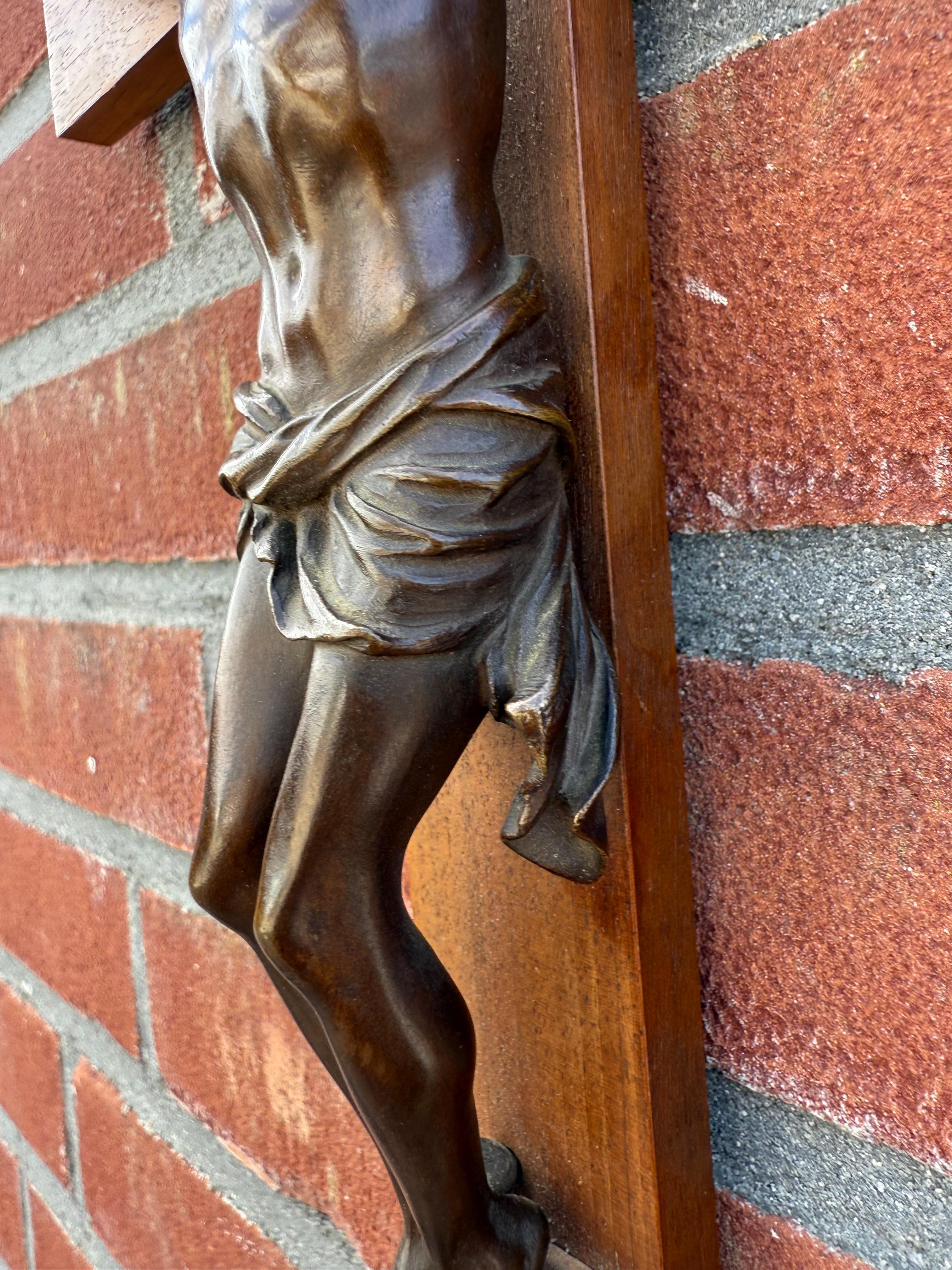 19th Century, Antique, Great Quality Bronze Wall Crucifix Signed: F. Barbedienne For Sale 5