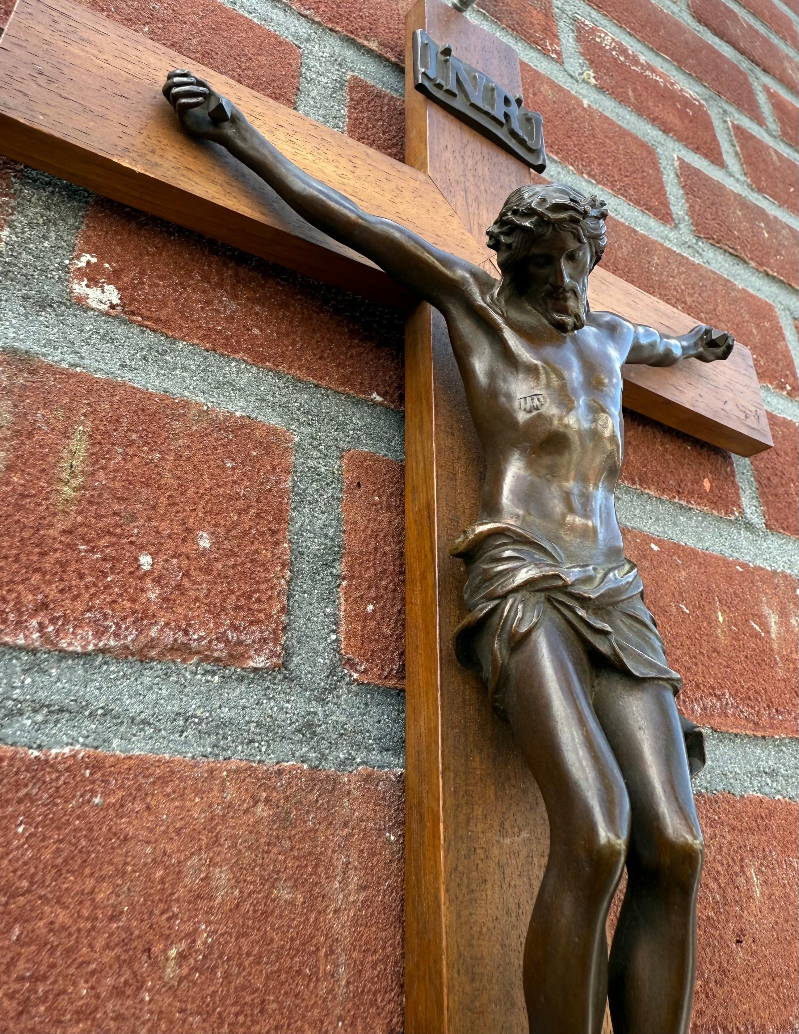 19th Century, Antique, Great Quality Bronze Wall Crucifix Signed: F. Barbedienne For Sale 10