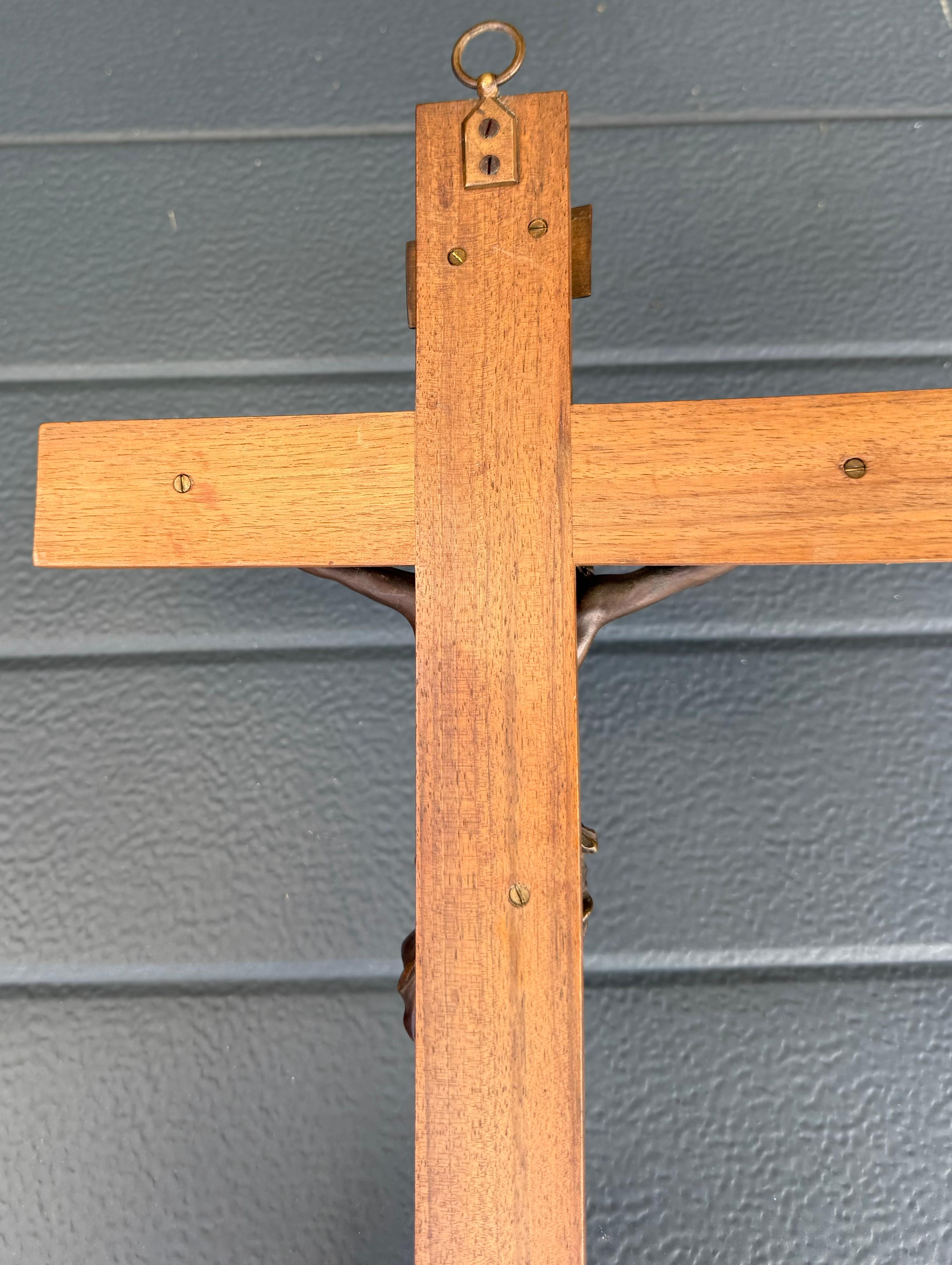 19th Century, Antique, Great Quality Bronze Wall Crucifix Signed: F. Barbedienne For Sale 13