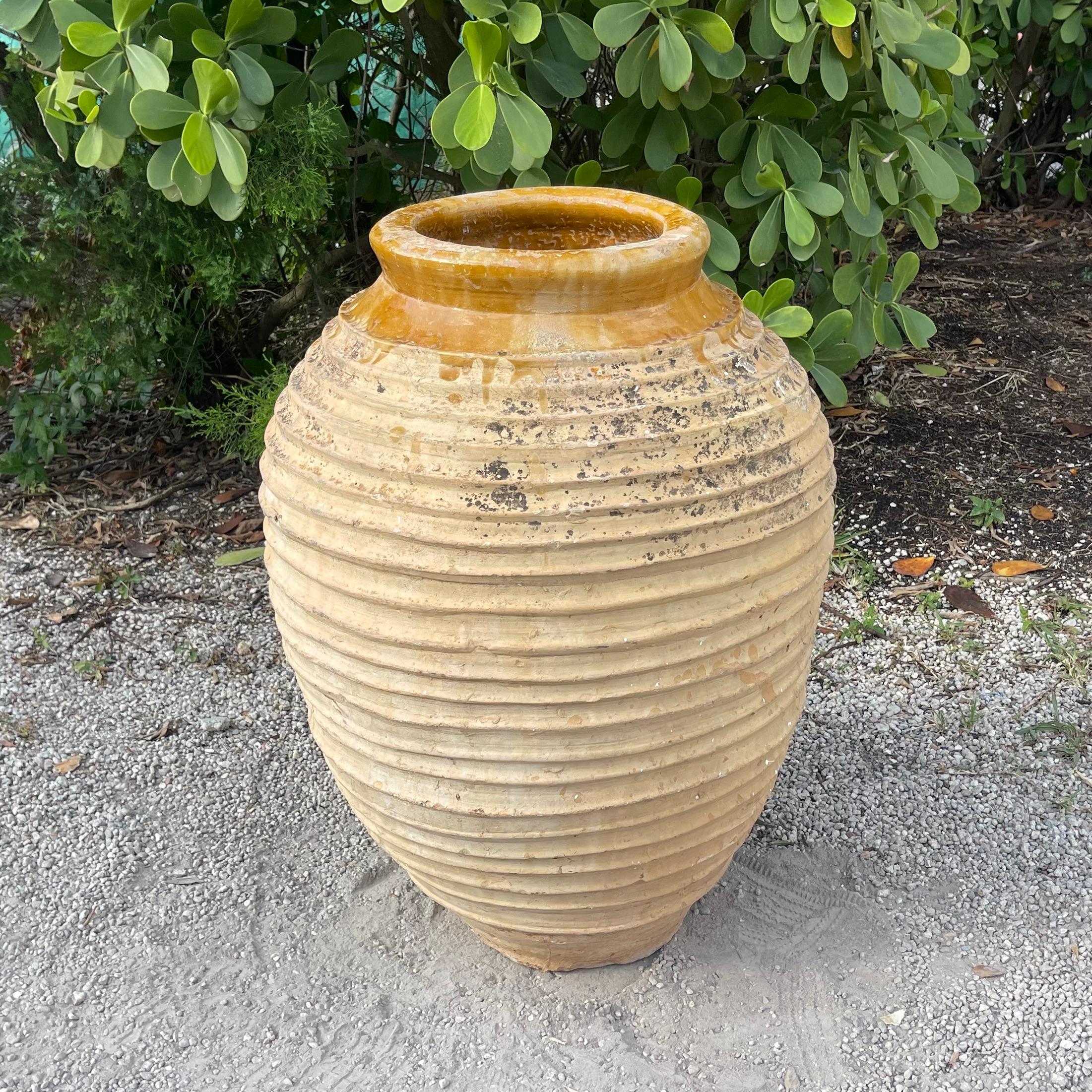 19th Century Antique Greek Peloponnese Olive Oil Jar In Good Condition For Sale In West Palm Beach, FL